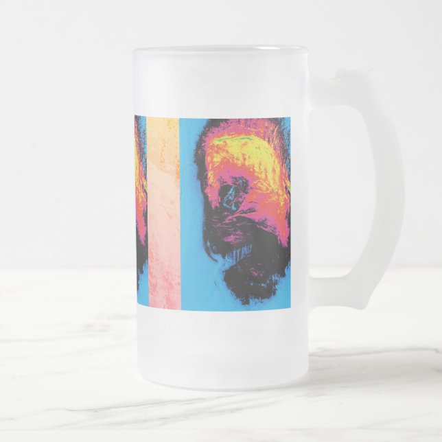 Caneca De Cerveja Vidro Jateado pimenta e plástico silenciado (Direita)