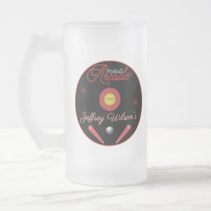 Caneca De Cerveja Vidro Jateado Pinball Arcade Drinkware Fosco Beer Vidro