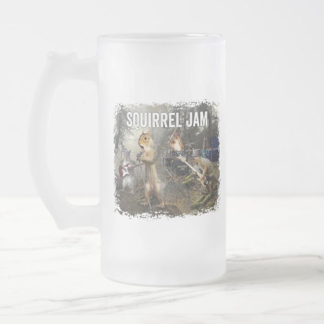 Caneca De Cerveja Vidro Jateado Pincel de Esquilo - banda de rock engraçado (Esquerda)