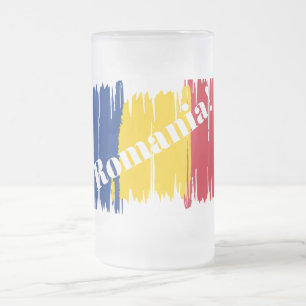 Caneca De Cerveja Vidro Jateado Pincelada Artística Romênia  