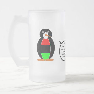 Caneca De Cerveja Vidro Jateado Pinguim Sra Personalizada Diáspora Africana Falant