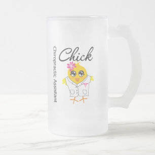 Caneca De Cerveja Vidro Jateado Pintinho do assistente da quiroterapia