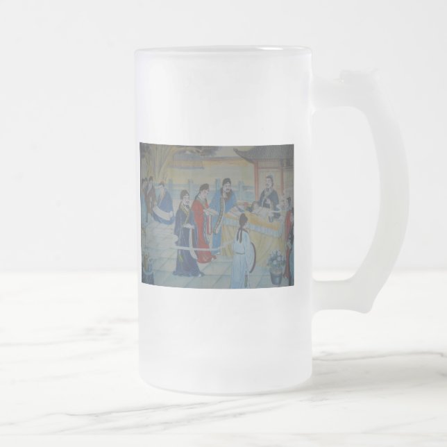 Caneca De Cerveja Vidro Jateado Pintura Mural Chinesa (Direita)