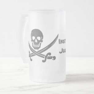 Caneca De Cerveja Vidro Jateado Pirata Instantânea - Basta Adicionar Rum