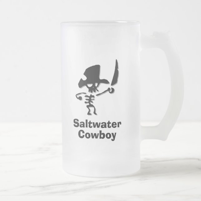 Caneca De Cerveja Vidro Jateado Pirata Saltwater (Direita)