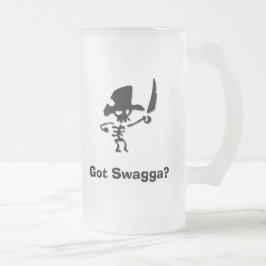 Caneca De Cerveja Vidro Jateado Pirate ficou Swagga