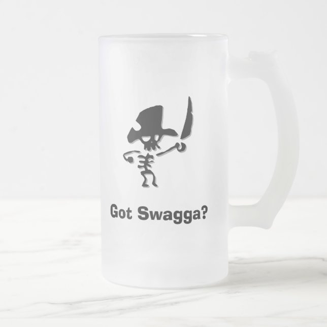 Caneca De Cerveja Vidro Jateado Pirate ficou Swagga (Direita)