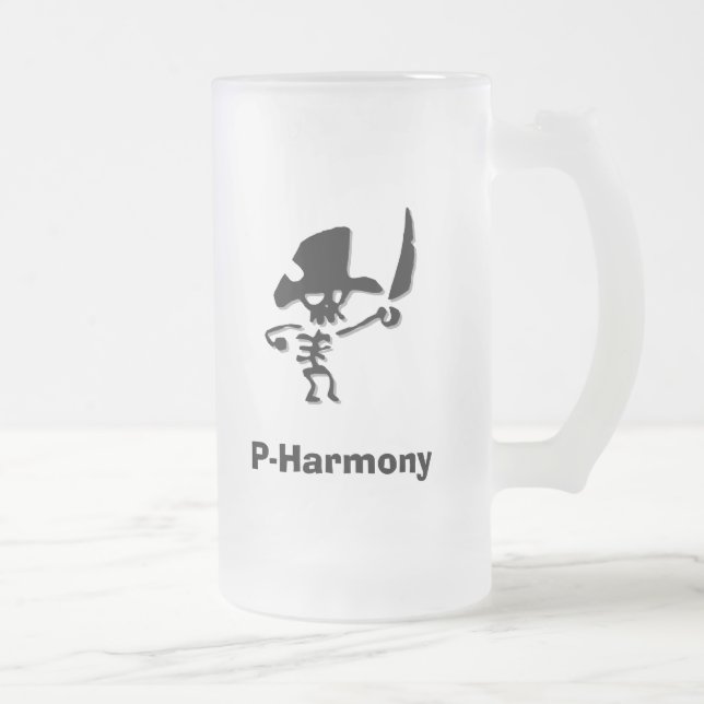 Caneca De Cerveja Vidro Jateado Pirate PHarmony (Direita)