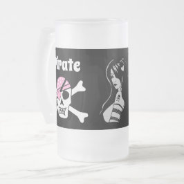 Caneca De Cerveja Vidro Jateado Pirate Princess