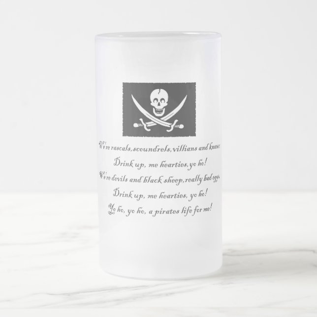 Caneca De Cerveja Vidro Jateado PirateLife, GlassMug (Centro)