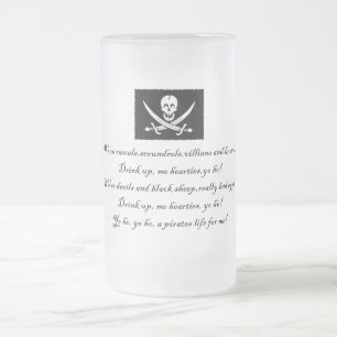Caneca De Cerveja Vidro Jateado PirateLife, GlassSteinMug