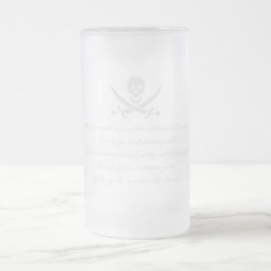 Caneca De Cerveja Vidro Jateado PirateLife, GlassSteinMug