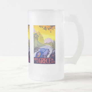 Caneca De Cerveja Vidro Jateado Piscina pelo carro - viagens vintage da visita