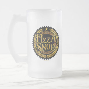 Caneca De Cerveja Vidro Jateado Pizza Snob - amante de pizza engraçado