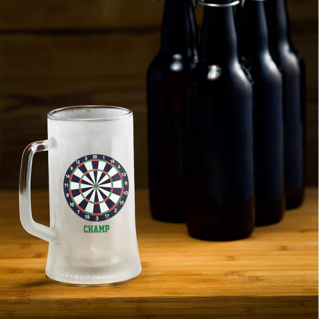 Caneca De Cerveja Vidro Jateado Placa Dart Personalizada (Criador carregado)