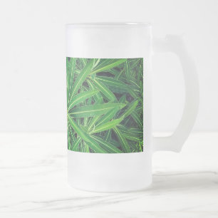 Caneca De Cerveja Vidro Jateado Planta verde