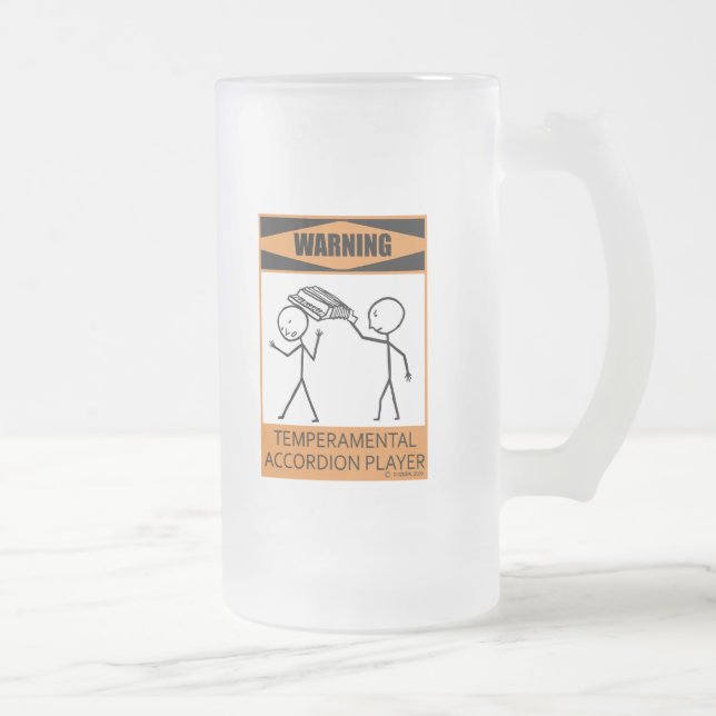 Caneca De Cerveja Vidro Jateado Player de Acordeão de Temperatura (Direita)