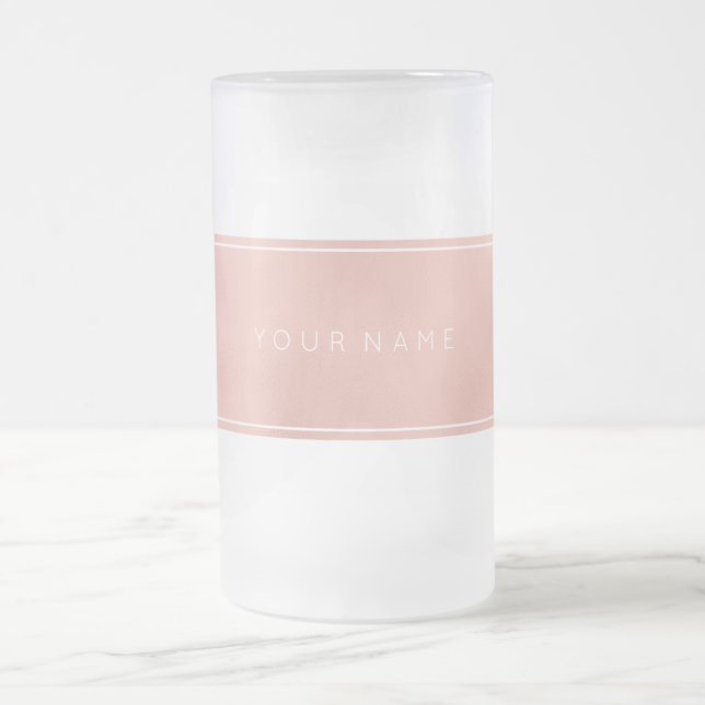 Caneca De Cerveja Vidro Jateado Pó Dourado Rosa Retangular Rosa Retangular Metálic (Centro)