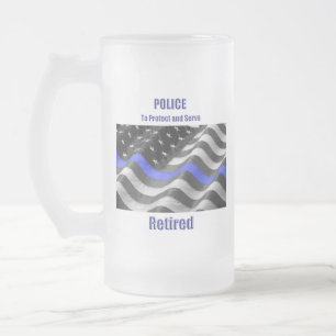 Caneca De Cerveja Vidro Jateado Polícia