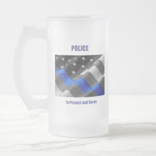 Caneca De Cerveja Vidro Jateado Polícia