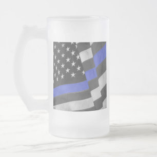 Caneca De Cerveja Vidro Jateado Polícia