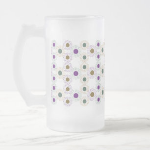 Caneca De Cerveja Vidro Jateado Polkadots (ouro/verde/roxo)