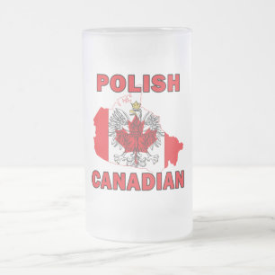 Caneca De Cerveja Vidro Jateado Polonês canadiano - Mapa do Canadá