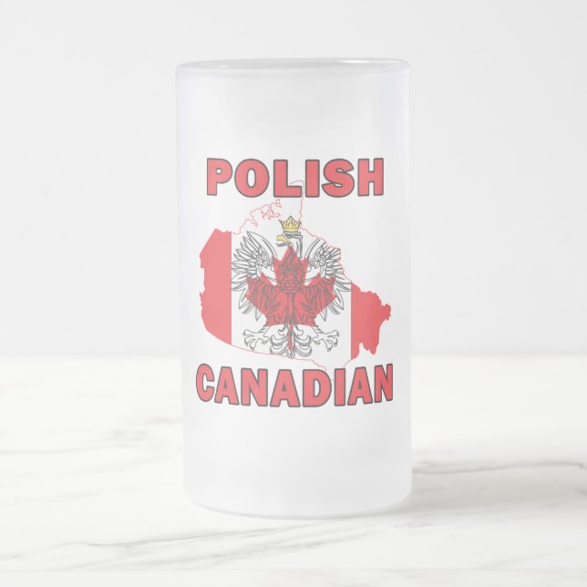 Caneca De Cerveja Vidro Jateado Polonês canadiano - Mapa do Canadá (Centro)