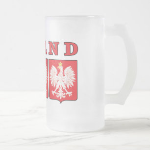 Caneca De Cerveja Vidro Jateado Polônia Eagle Shields