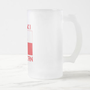 Caneca De Cerveja Vidro Jateado Polski American Flag