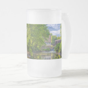 Caneca De Cerveja Vidro Jateado Ponte Coberta Por Bollinger Mill E Burfordville