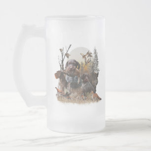 Caneca De Cerveja Vidro Jateado Ponteiro alemão Wirehaired
