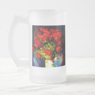 Caneca De Cerveja Vidro Jateado Poppies Vermelhos Van Gogh