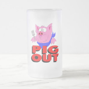 Caneca De Cerveja Vidro Jateado porco