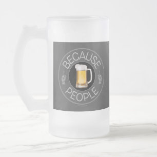 Caneca De Cerveja Vidro Jateado Porque Pessoas (cerveja) Fosco Vidro Cama