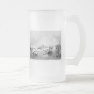 Caneca De Cerveja Vidro Jateado Porto de Londres 1840