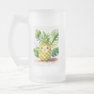 Caneca De Cerveja Vidro Jateado Potat: Ilustração da Aquarela do Bebê-Abacaxi