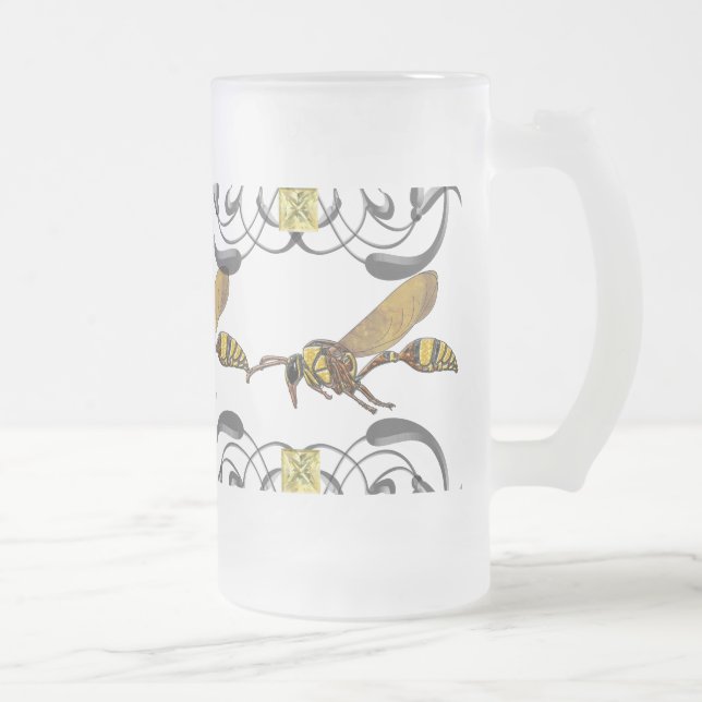 Caneca De Cerveja Vidro Jateado Potter Wasp (Direita)