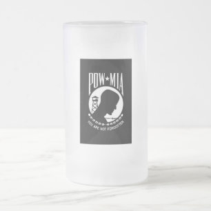 Caneca De Cerveja Vidro Jateado POW * MIA, Servicemen e Aliados da Guerra dos EUA