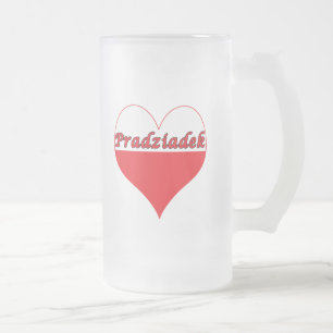 Caneca De Cerveja Vidro Jateado Pradziadek Polonês Heart