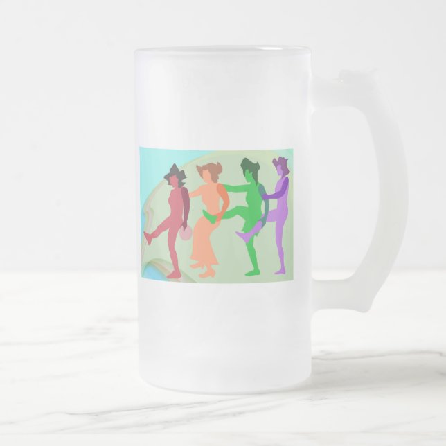 Caneca De Cerveja Vidro Jateado Praia Dance (Direita)