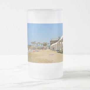 Caneca De Cerveja Vidro Jateado Praia de Gouves em Creta Mug