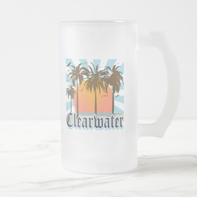 Caneca De Cerveja Vidro Jateado Praia Florida FLA de Clearwater (Direita)