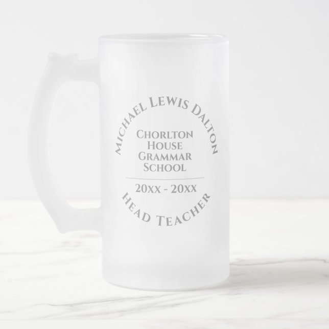 Caneca De Cerveja Vidro Jateado Prêmio de Professores (Esquerda)