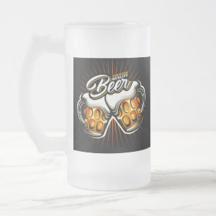 Caneca De Cerveja Vidro Jateado Premium