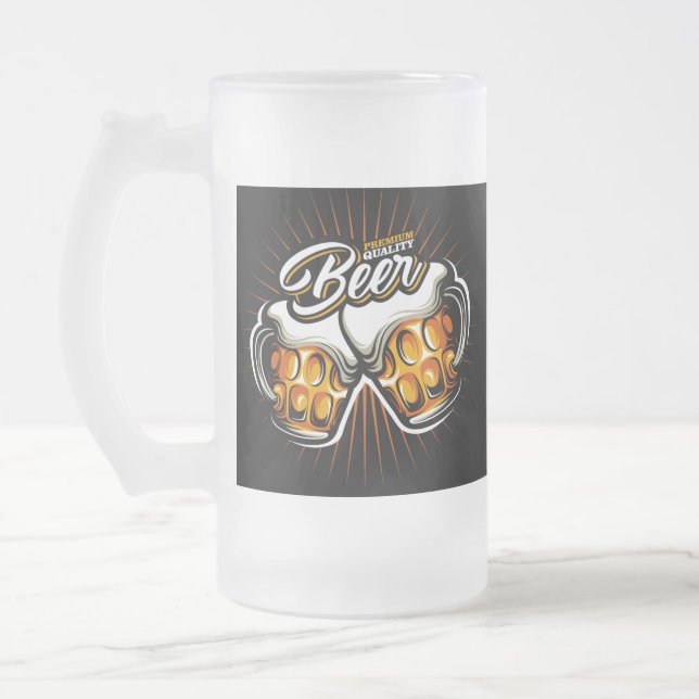 Caneca De Cerveja Vidro Jateado Premium (Esquerda)