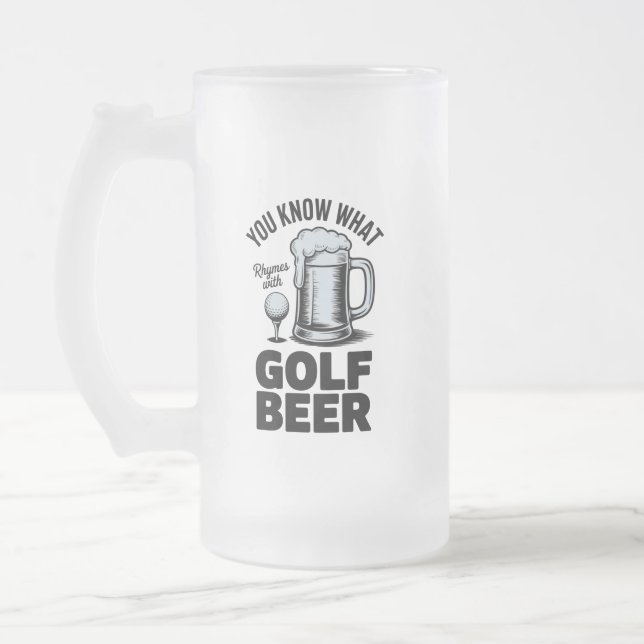 Caneca De Cerveja Vidro Jateado Presente engraçado de golfe cerveja jogador de gol (Esquerda)