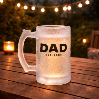 Caneca De Cerveja Vidro Jateado Presente Estabelecido para o Papai Copo de Cerveja