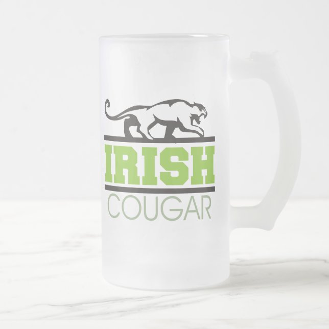 Caneca De Cerveja Vidro Jateado Presente irlandês do puma (Direita)
