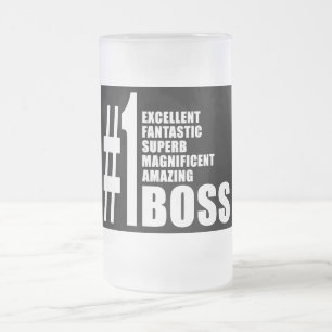 Caneca De Cerveja Vidro Jateado Presentes de aniversários dos chefes: Chefe do